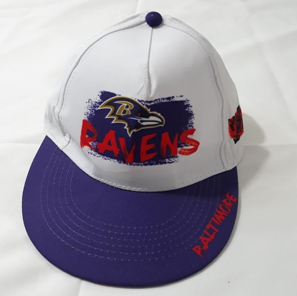 NFL Baltimore Ravens Cap White and Purple Adjustable Ball Cap New with Tag Hat